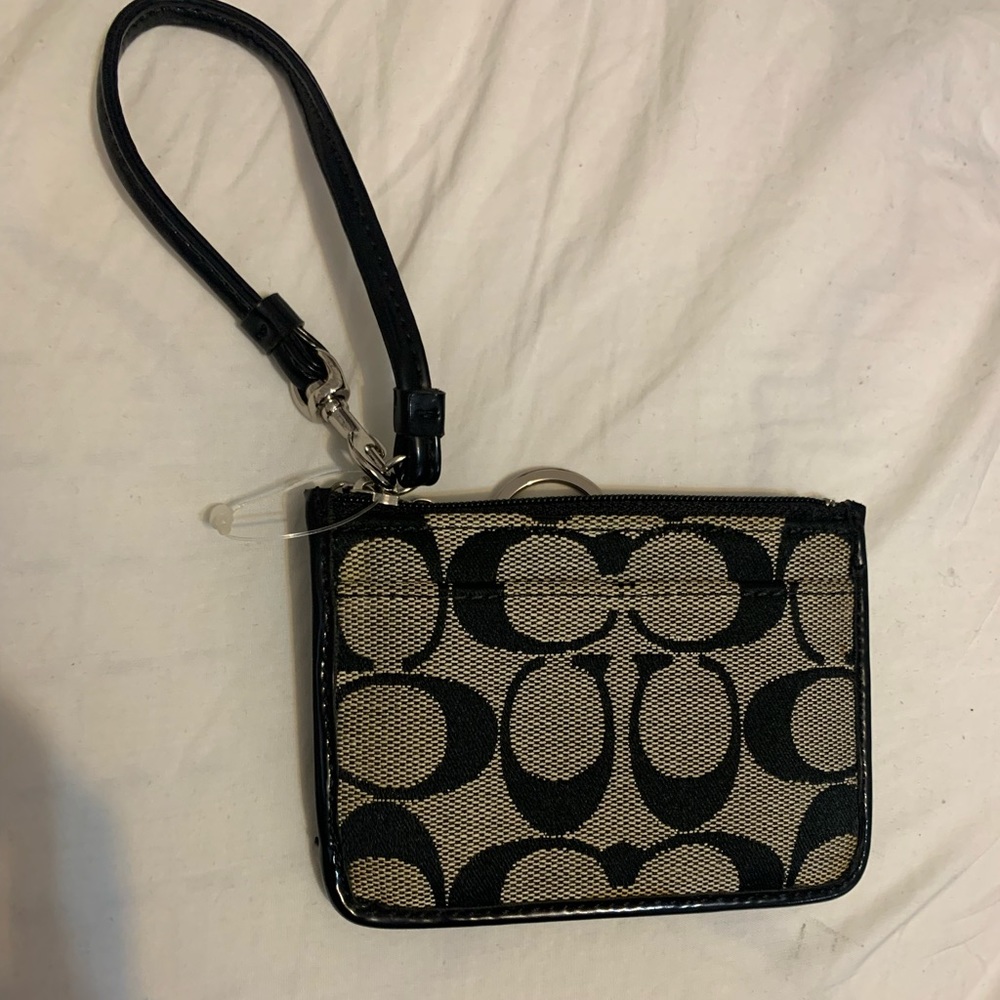 Coach wristlet, black and grey. Never used